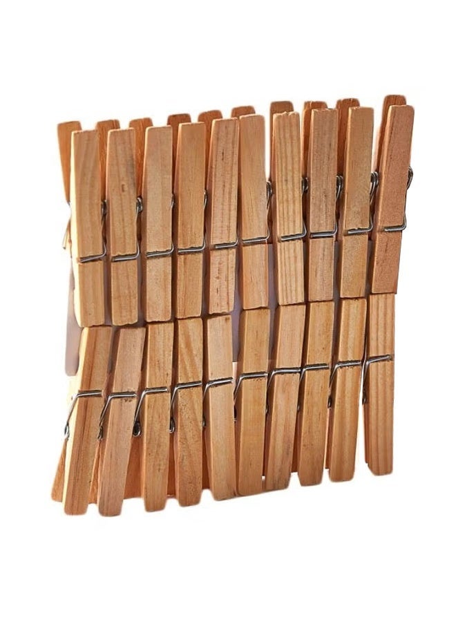 Home Box 20-Piece Clothes Pegs Set,clothespinsLaundry， Pegs Clothes Pins for Socks and Underwear and Food and Sealing and Photos Brown - Image 1